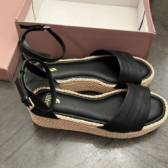 Franco Sarto Sandals Via Black Leather - Picture 4 of 12